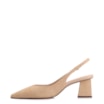 Scarpin Slingback Couro Nobuck Croco Bege - imagem 4