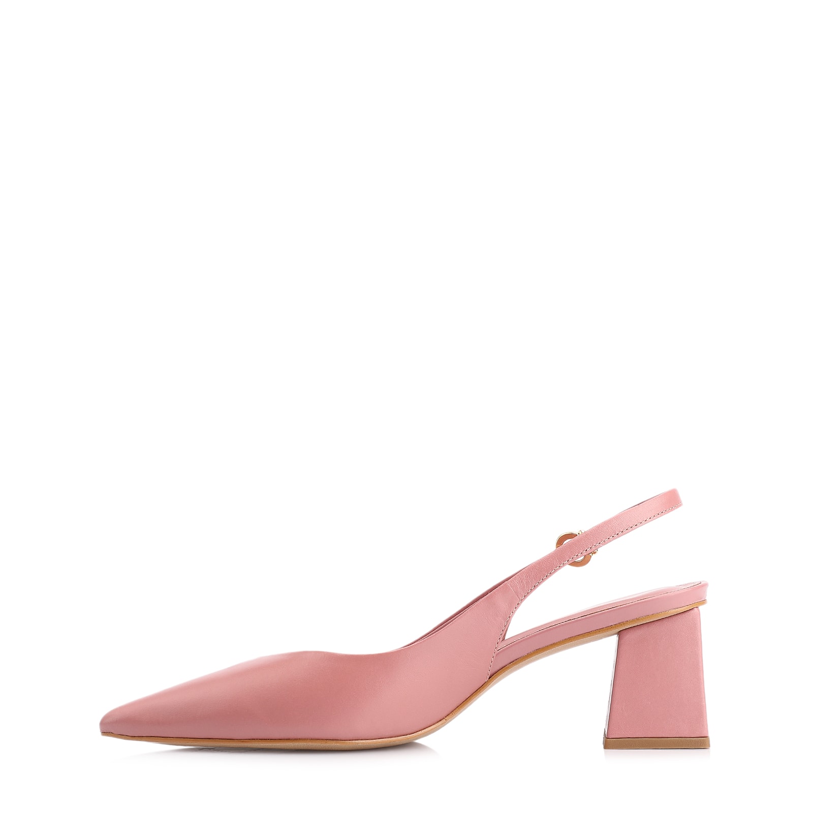 Scarpin Slingback Couro Rosa