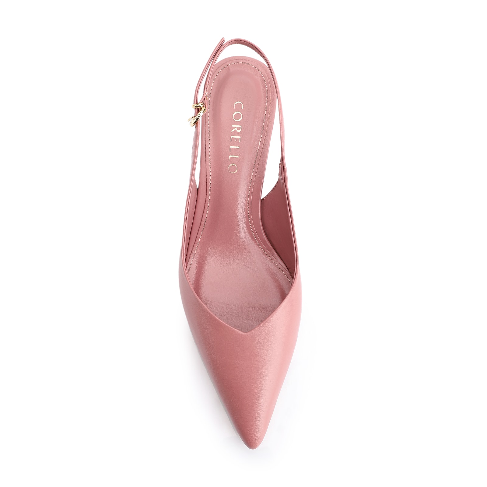 Scarpin Slingback Couro Rosa