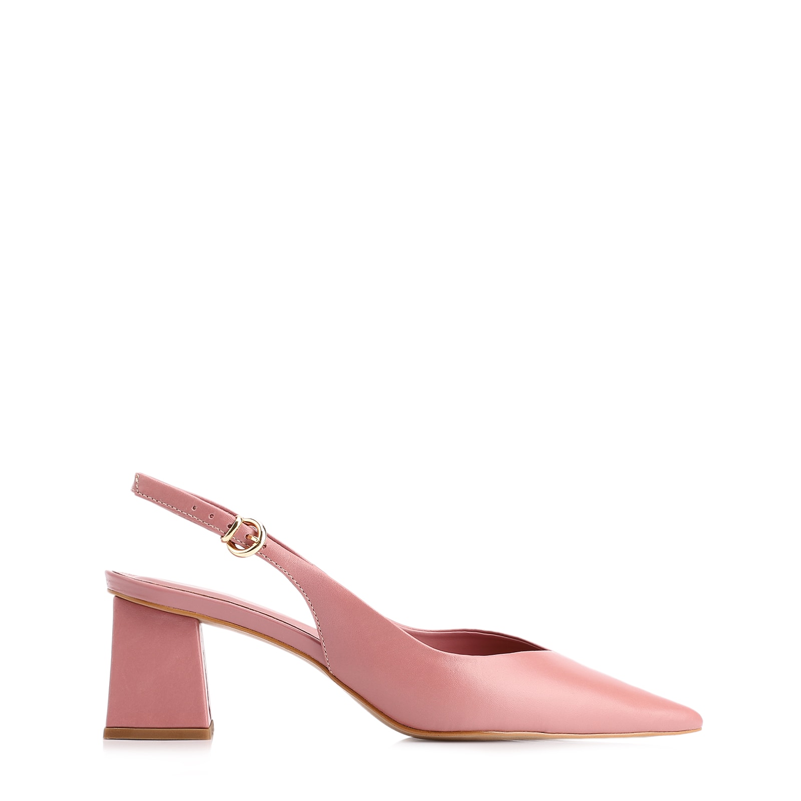 Scarpin Slingback Couro Rosa
