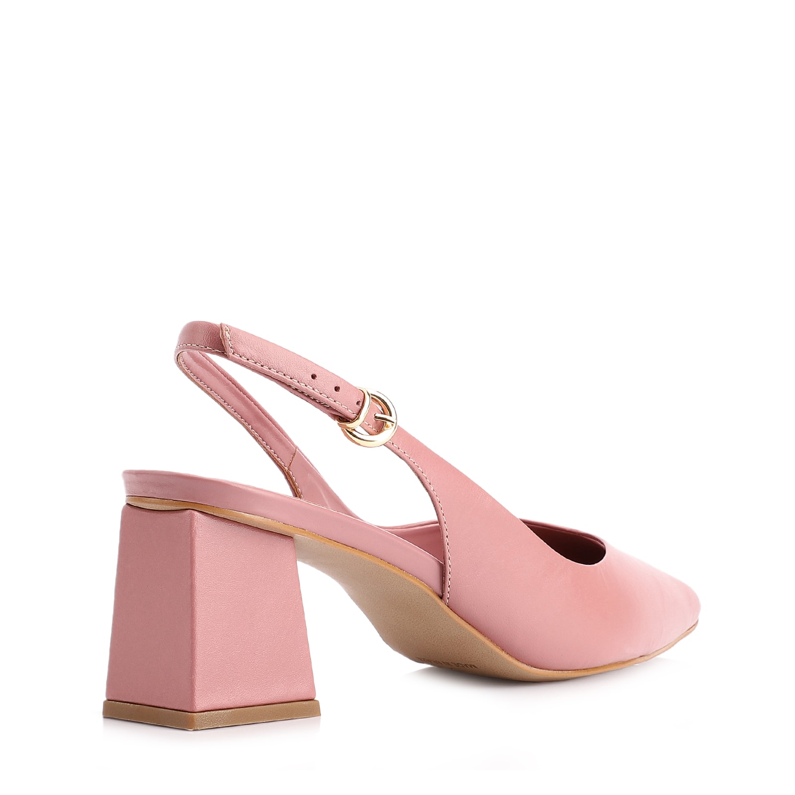 Scarpin Slingback Couro Rosa