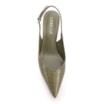 Scarpin Slingback Verde Salto Bloco Médio Couro Croco Bico Fino Slingback - imagem 5