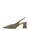 Scarpin Slingback Verde Salto Bloco Médio Couro Crocobico Fino Slingback - imagem 4