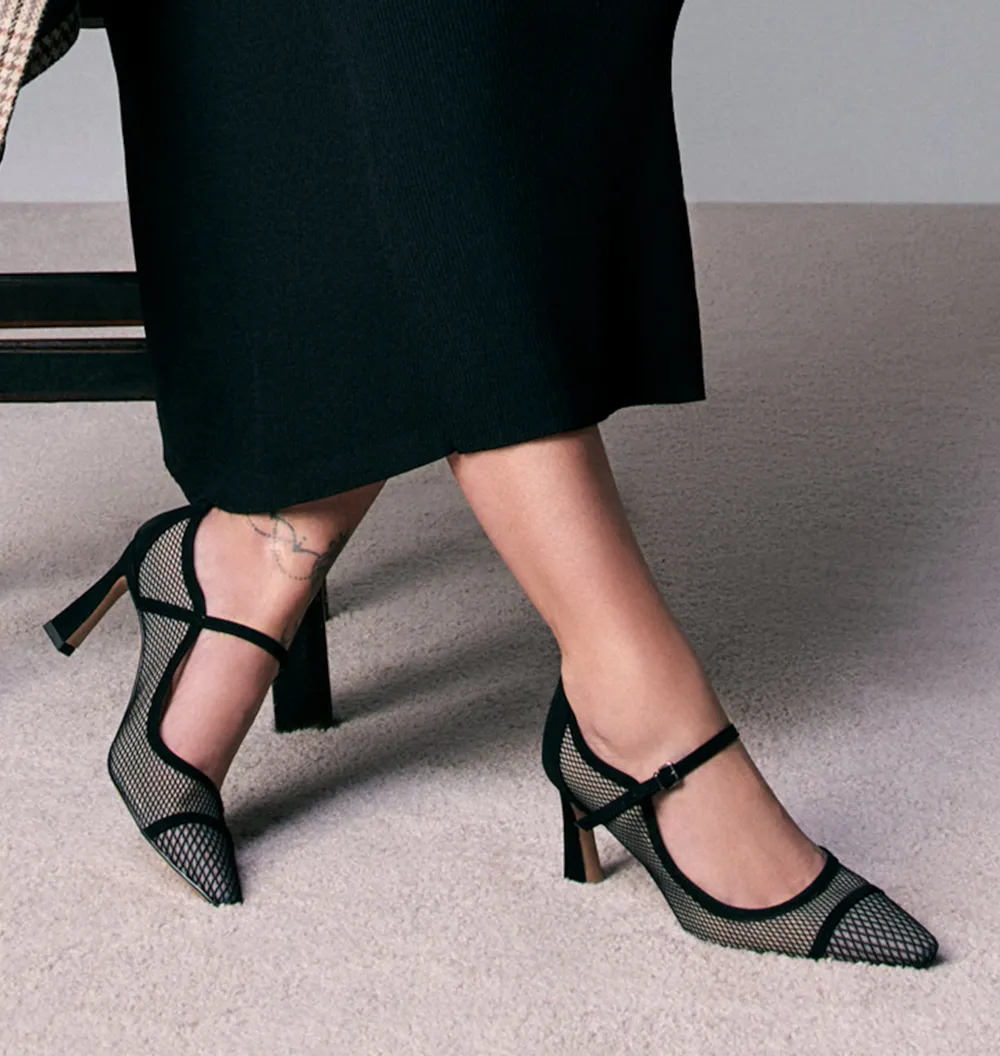 Scarpin Tela/Alt Nobuck Preto - imagem 2