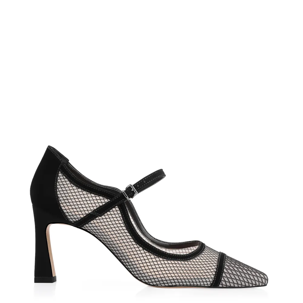 Scarpin Tela/Alt Nobuck Preto - imagem 3