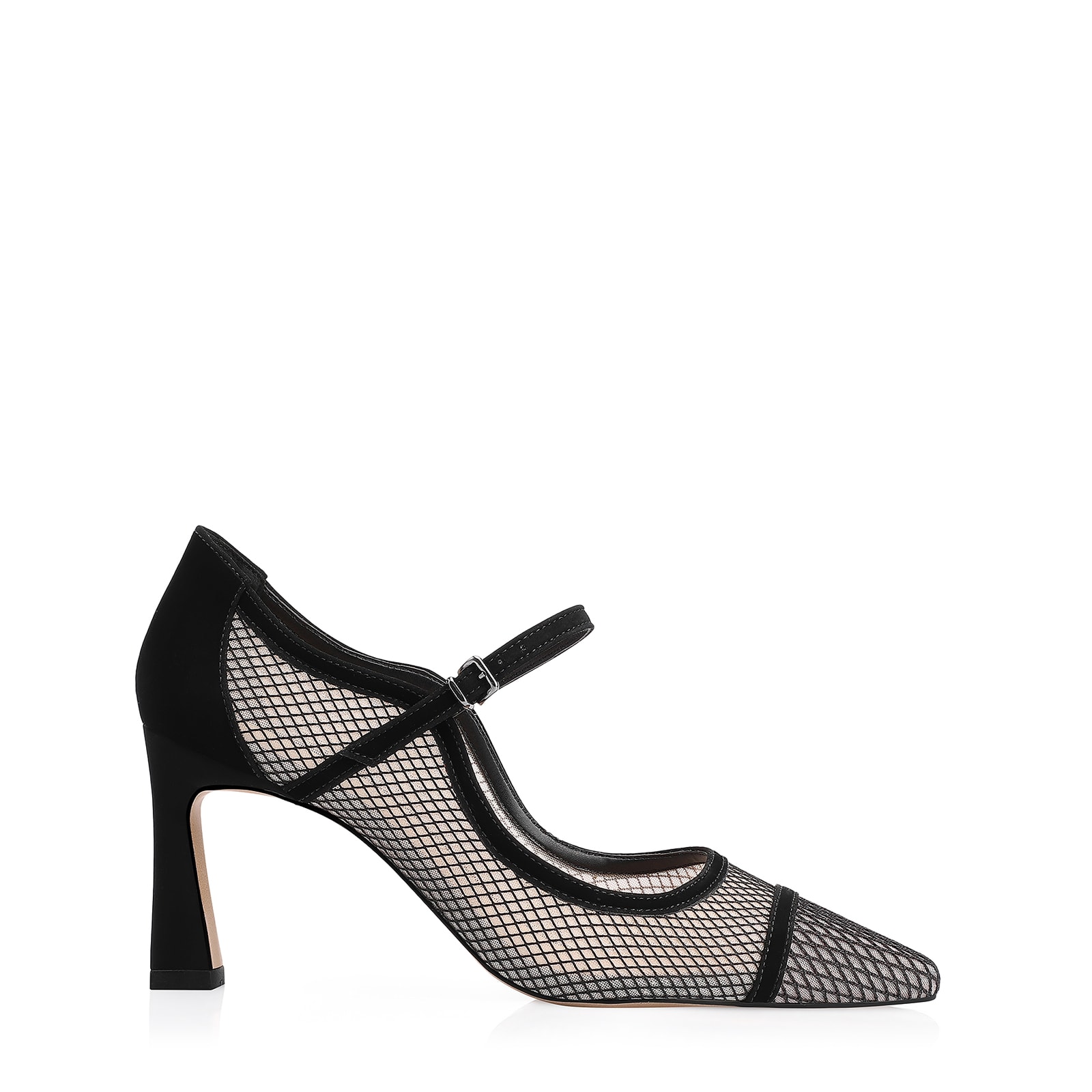 Scarpin Tela/Alt Nobuck Preto