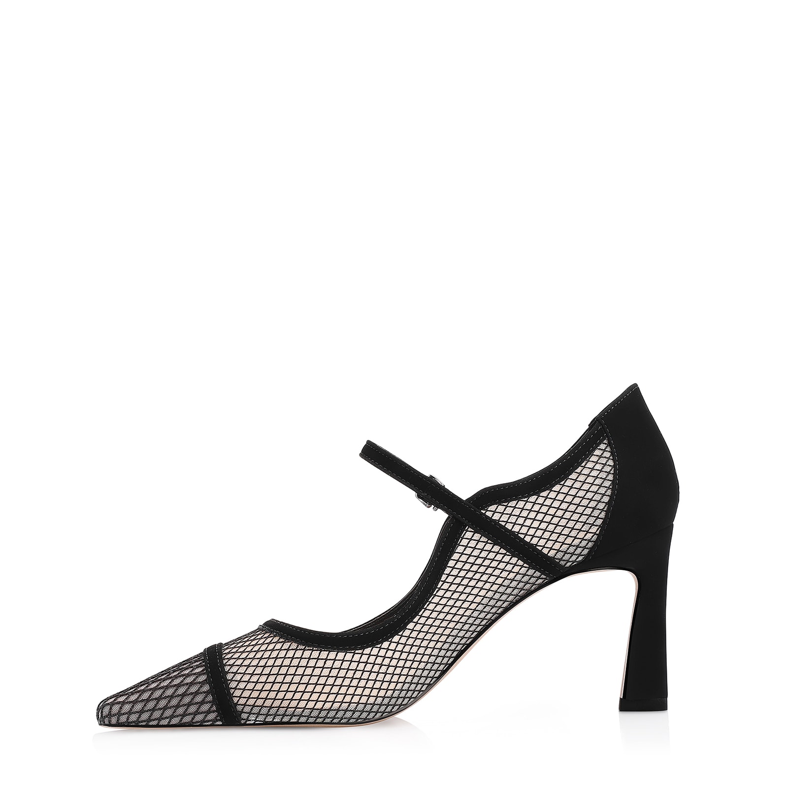 Scarpin Tela/Alt Nobuck Preto