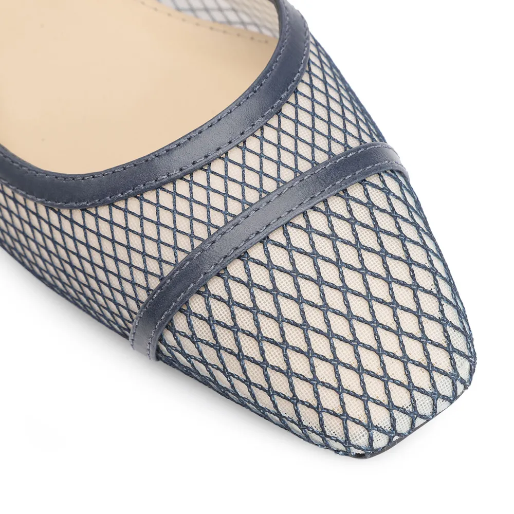 Scarpin Tela Azul/Couro Azul - imagem 6