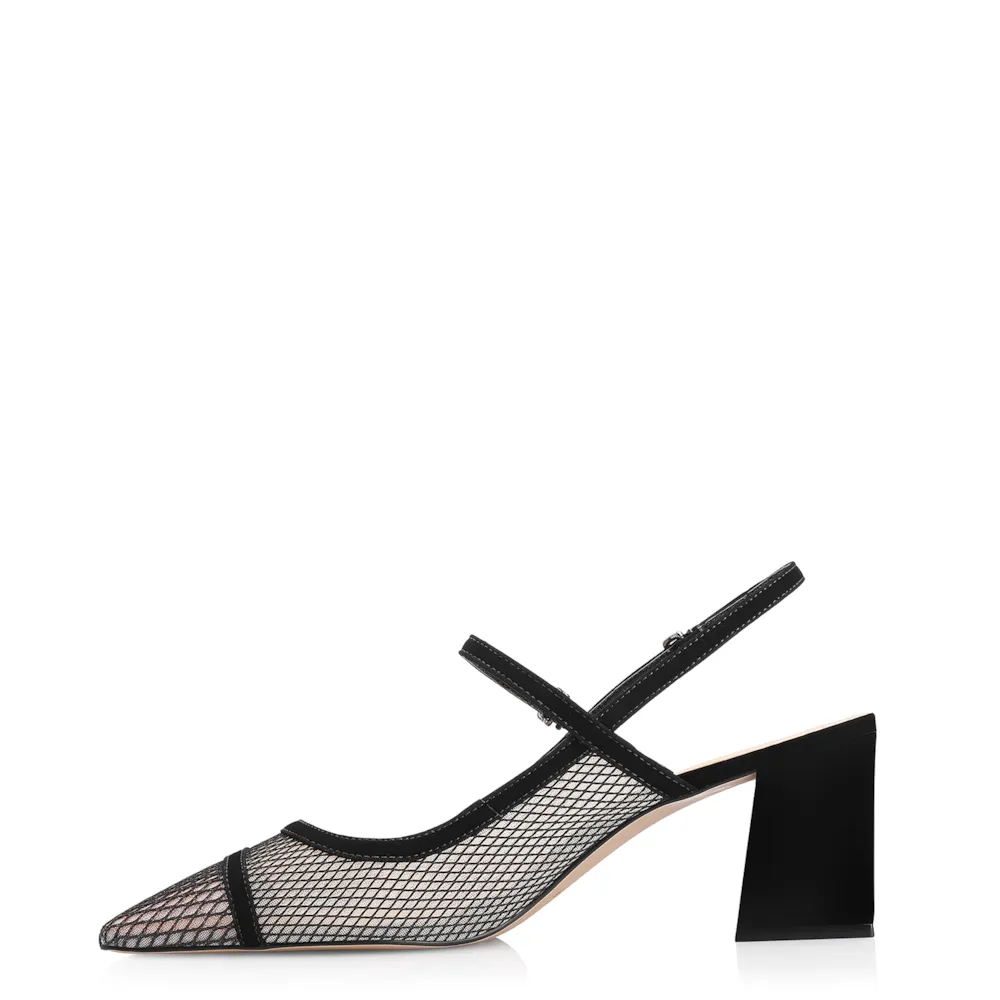 Scarpin Tela Preta/Nobuck Preto - imagem 4