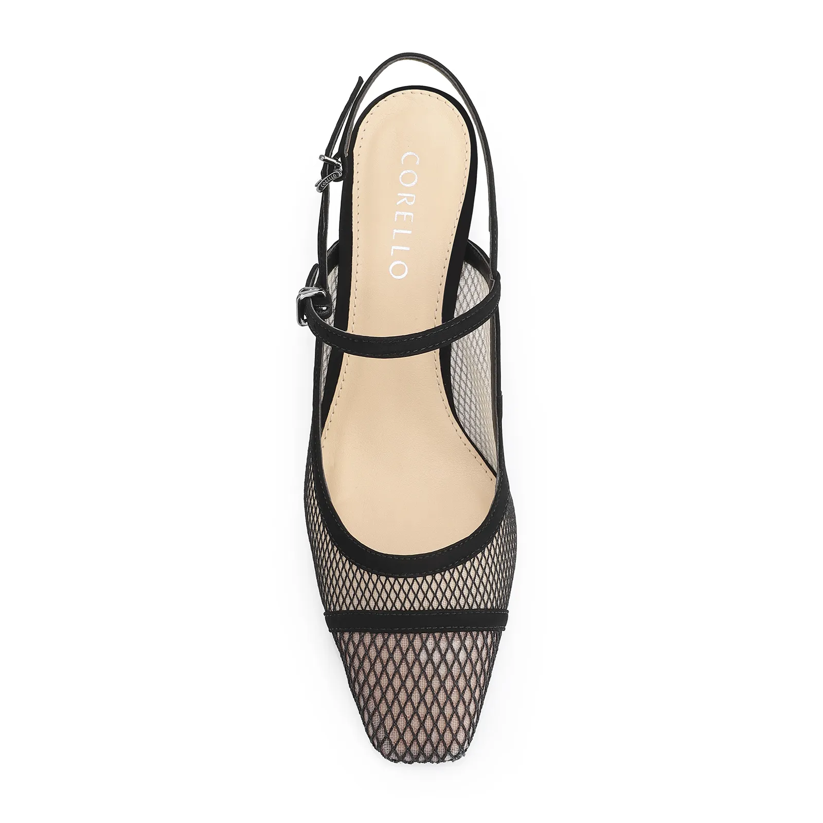 Scarpin Tela Preta/Nobuck Preto