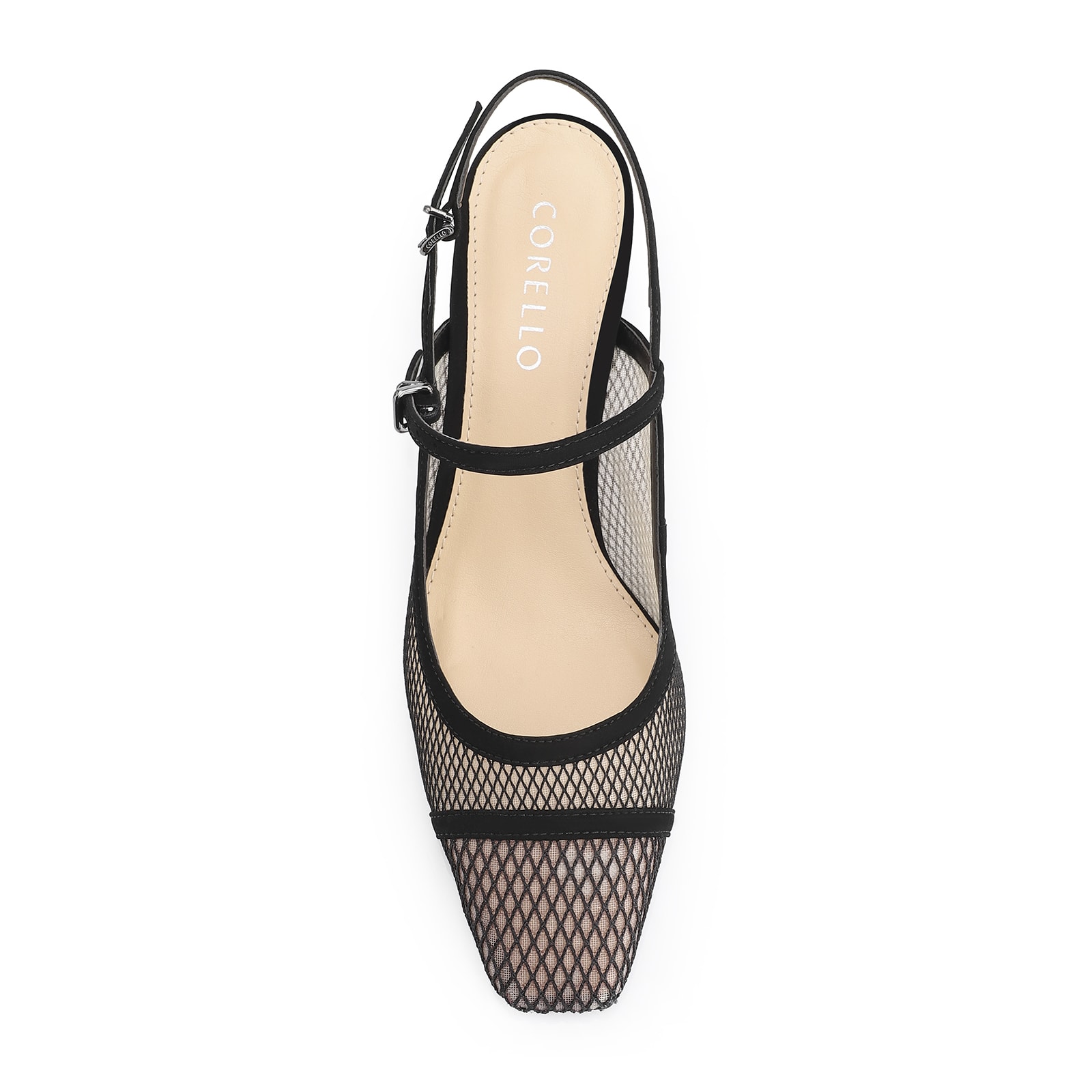 Scarpin Tela Preta/Nobuck Preto