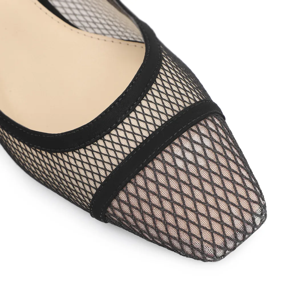 Scarpin Tela Preta/Nobuck Preto - imagem 6