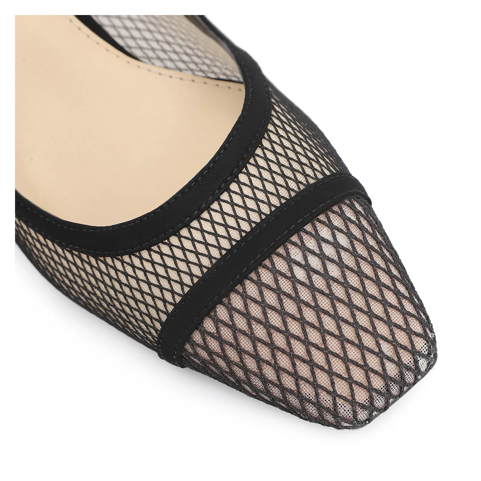 Scarpin Tela Preta/Nobuck Preto