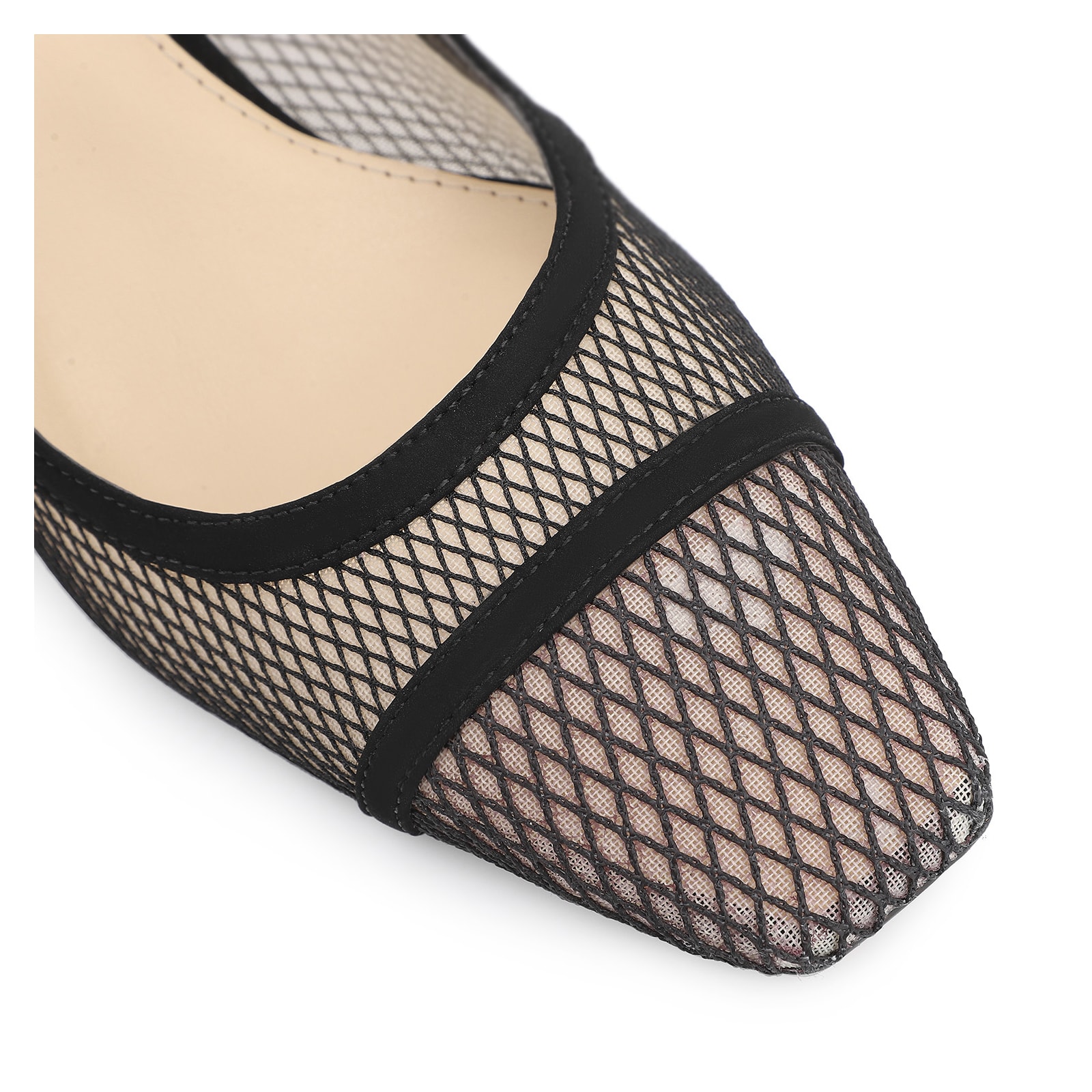 Scarpin Tela Preta/Nobuck Preto