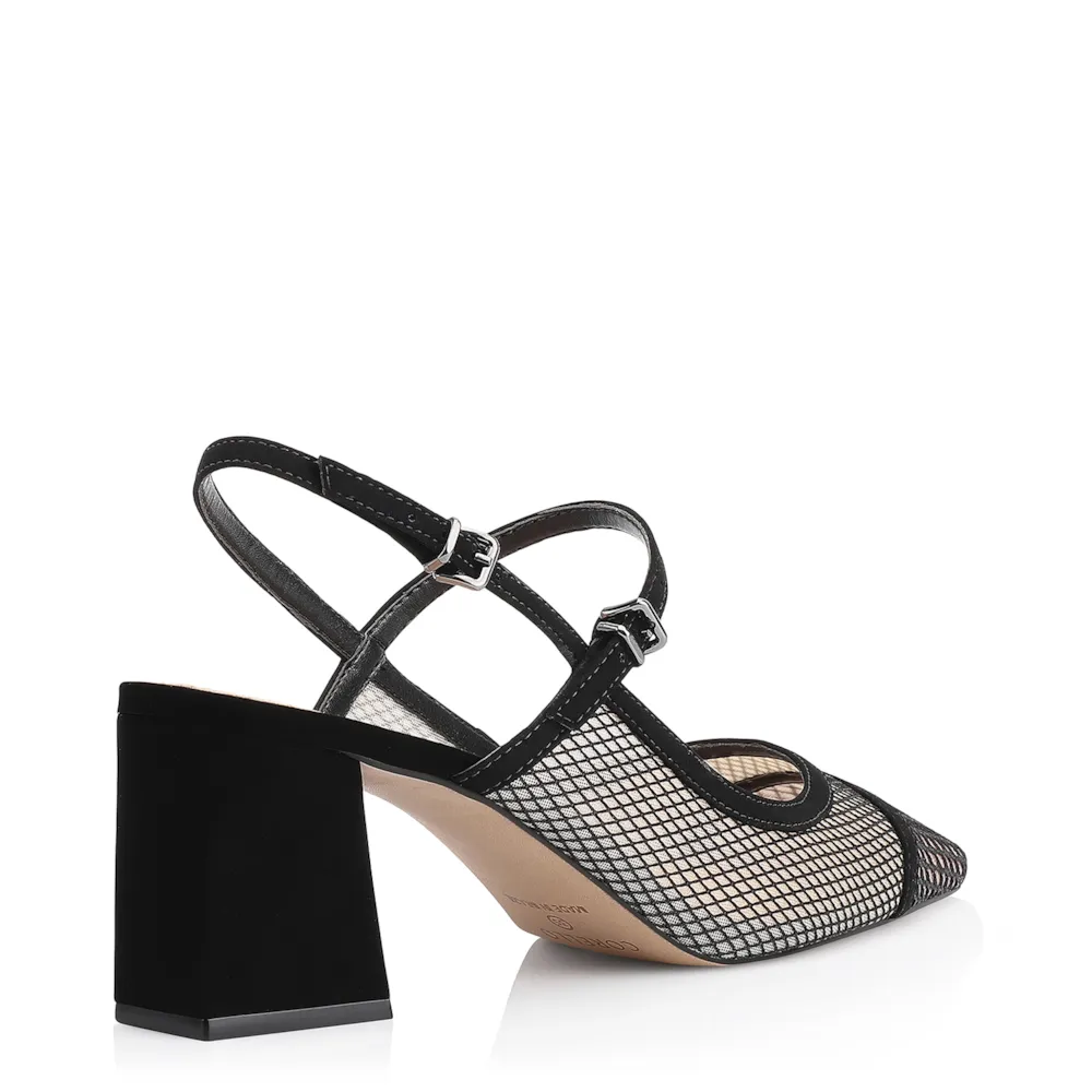 Scarpin Tela Preta/Nobuck Preto - imagem 3