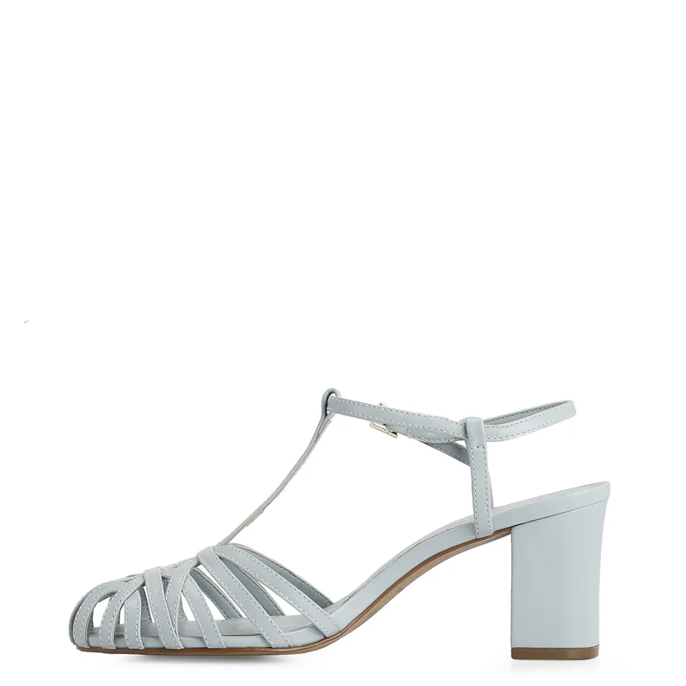 Scarpin Tira t Couro Azul - imagem 4