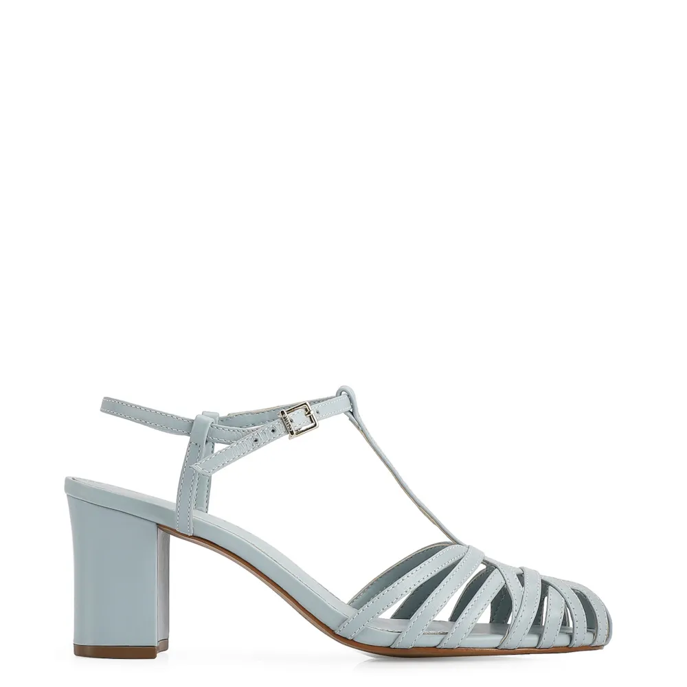 Scarpin Tira t Couro Azul - imagem 2