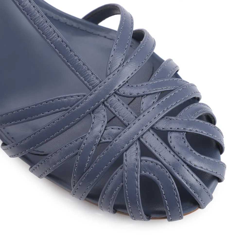Scarpin Tira t Couro Azul - imagem 6