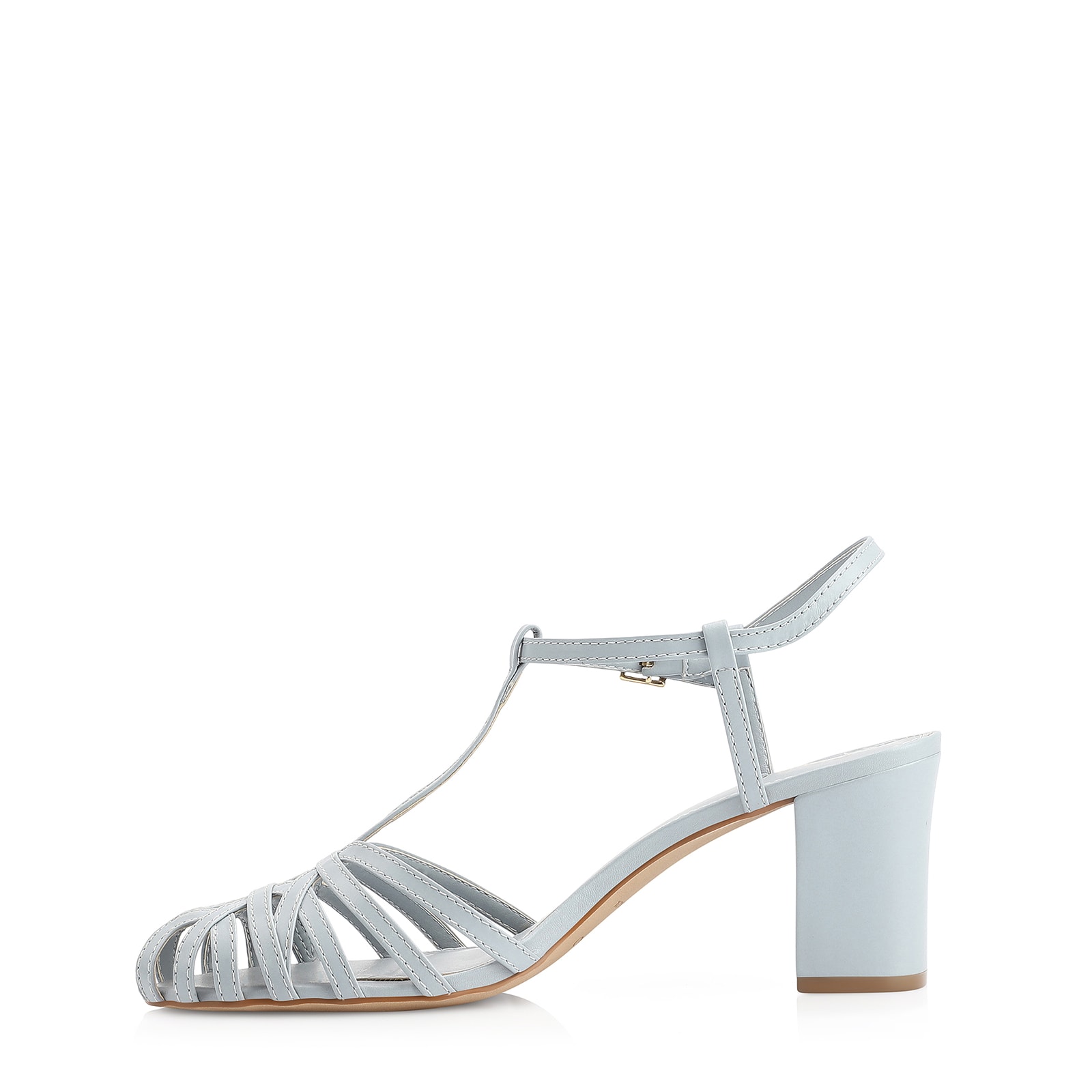 Scarpin Tira t Couro Azul
