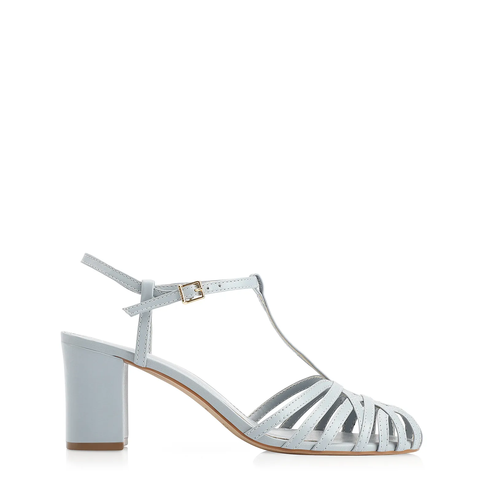 Scarpin Tira t Couro Azul