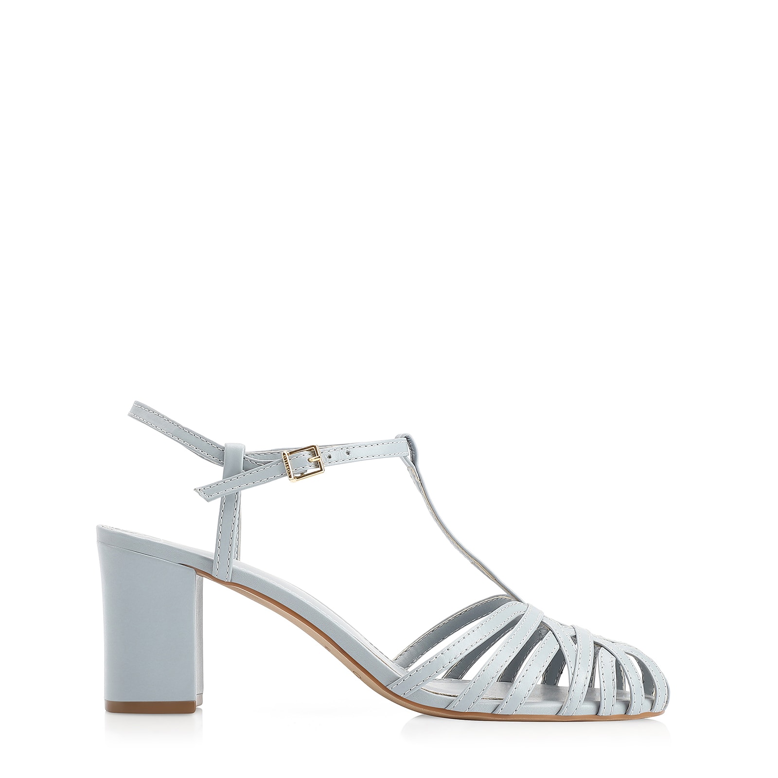 Scarpin Tira t Couro Azul