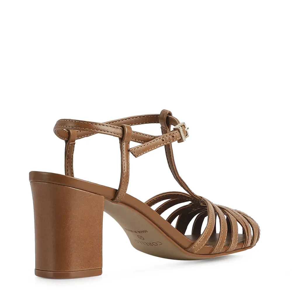 Scarpin Tira t Couro Marrom - imagem 3