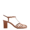 Scarpin Tira t Couro Marrom Claro - imagem 2