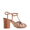 Scarpin Tira t Couro Marrom Claro - imagem 3
