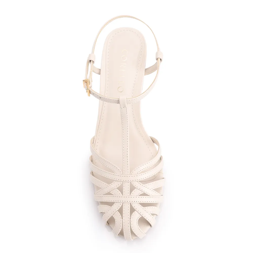 Scarpin Tira t Couro Off White - imagem 5