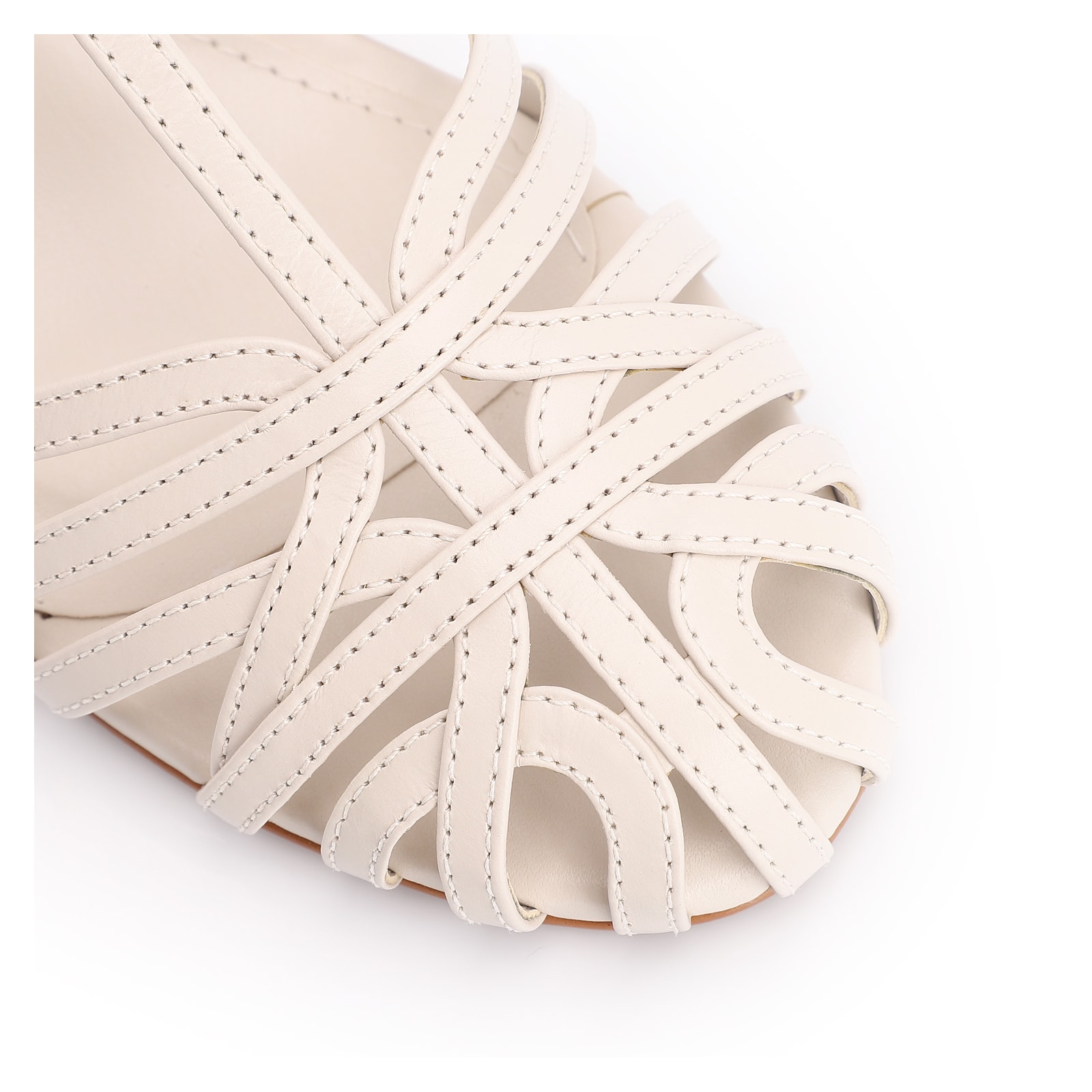 Scarpin Tira t Couro Off White