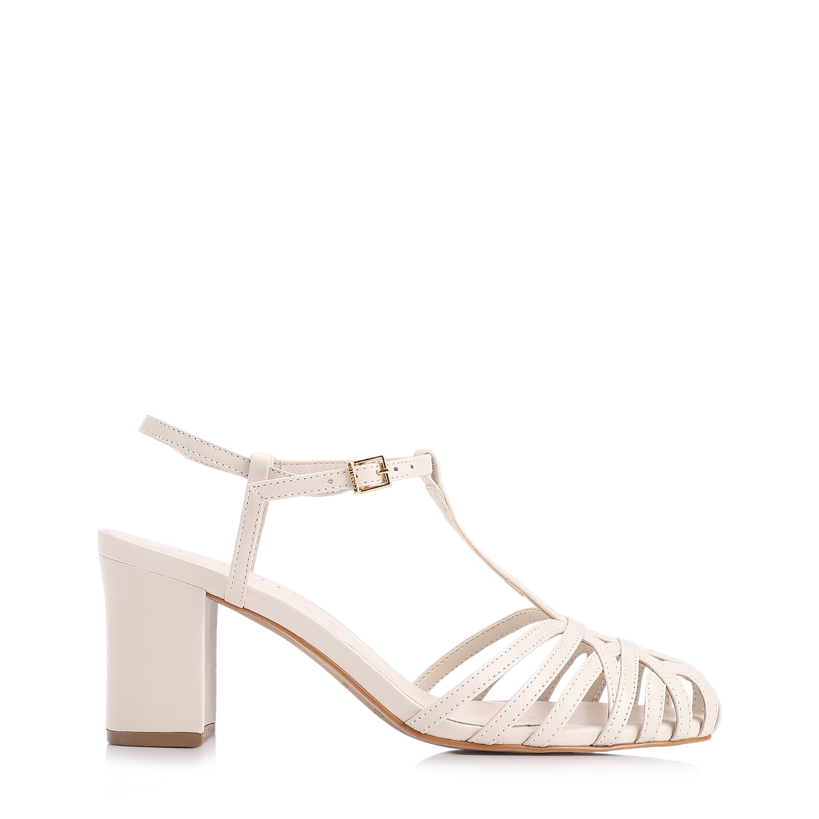 Scarpin Tira t Couro Off White