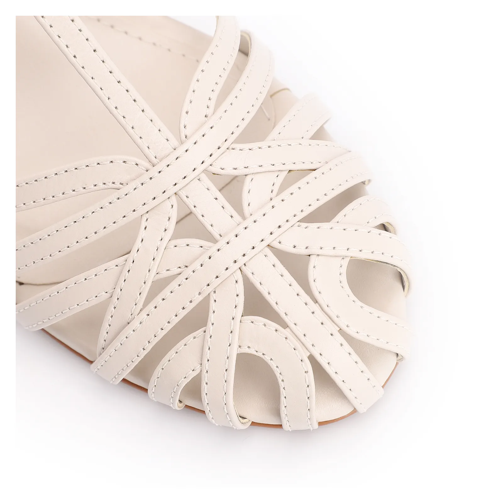 Scarpin Tira t Couro Off White