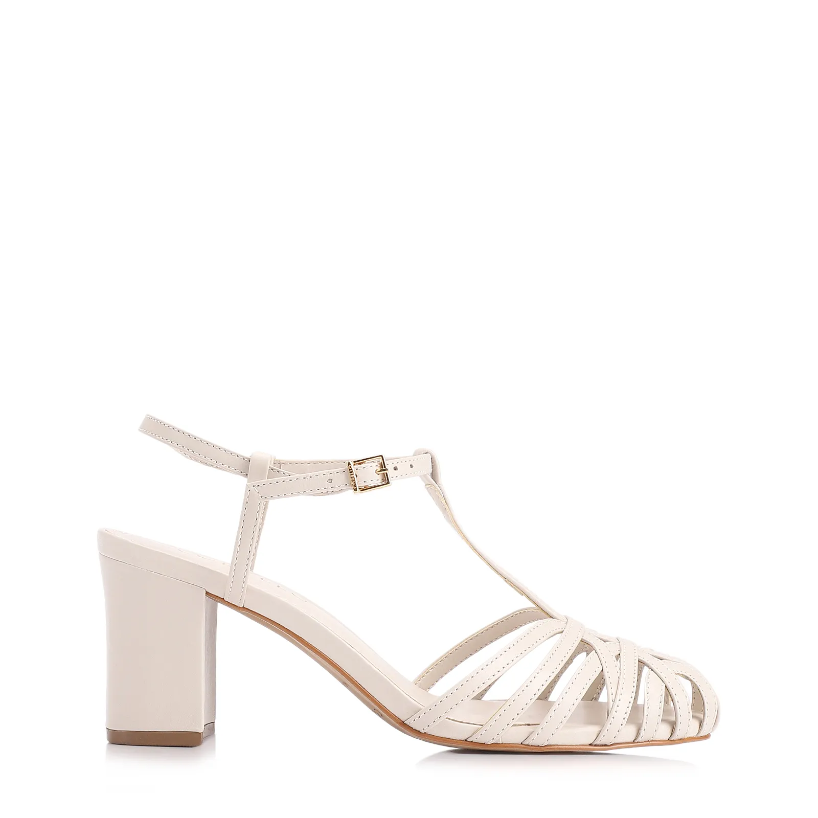 Scarpin Tira t Couro Off White