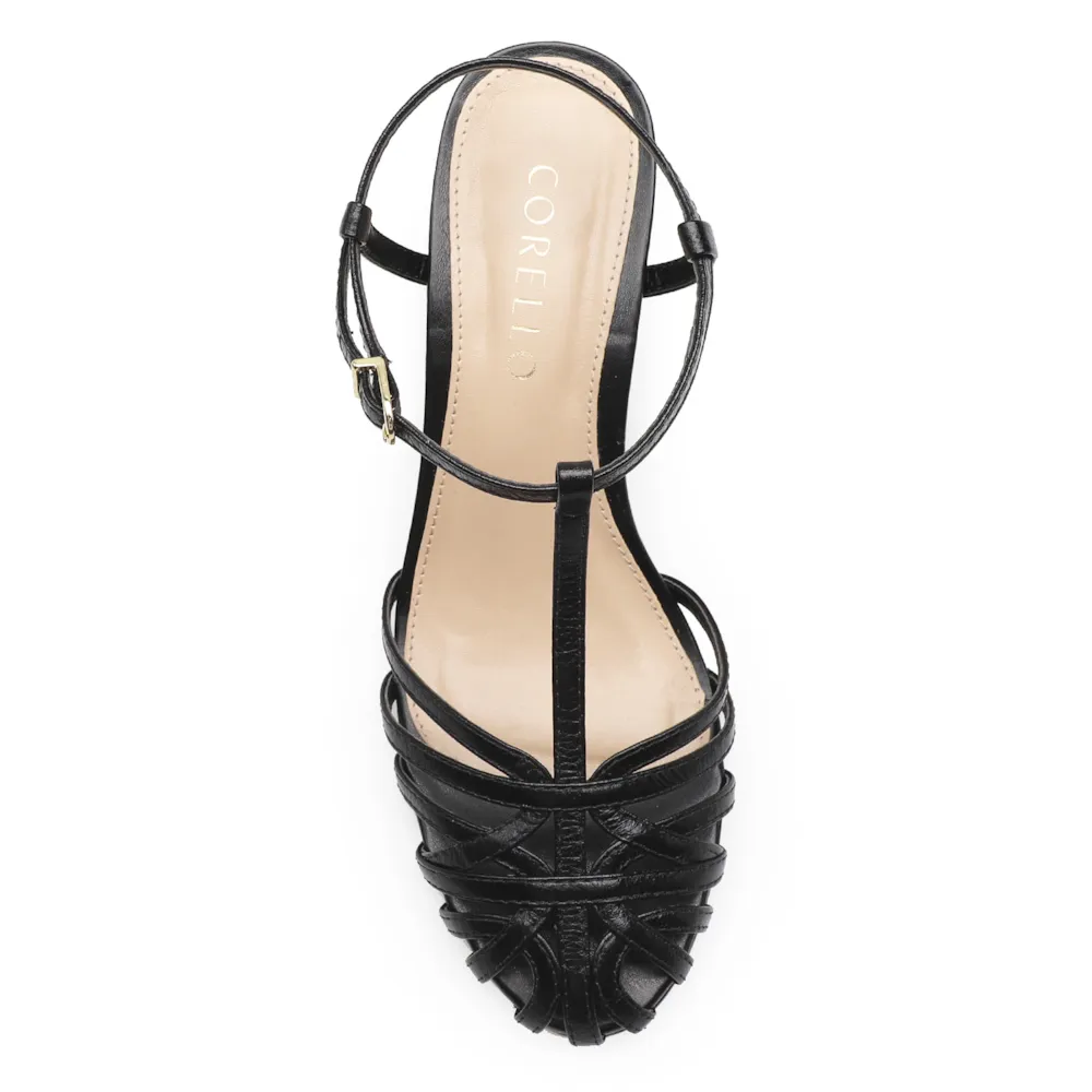Scarpin Tira t Couro Preto - imagem 5