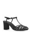 Scarpin Tira t Couro Preto - imagem 1