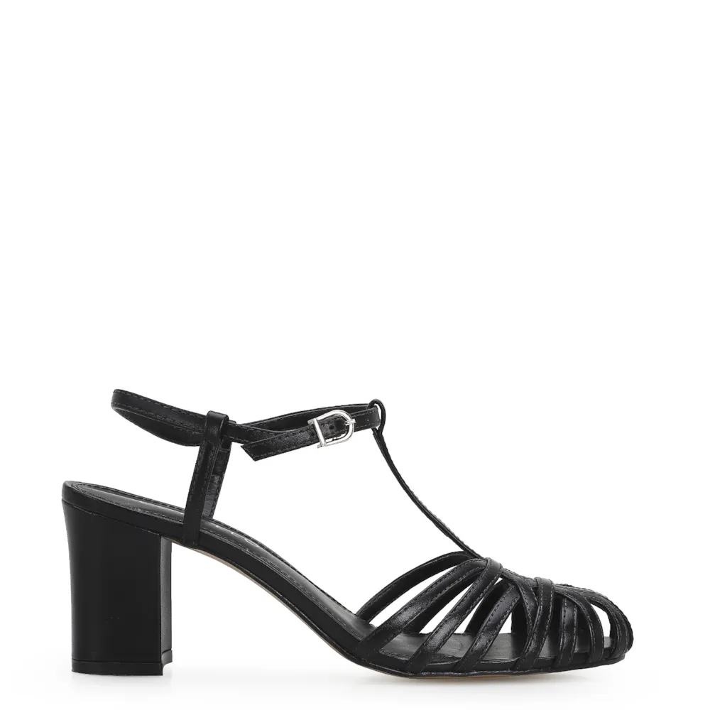 Scarpin Tira t Couro Preto - imagem 2