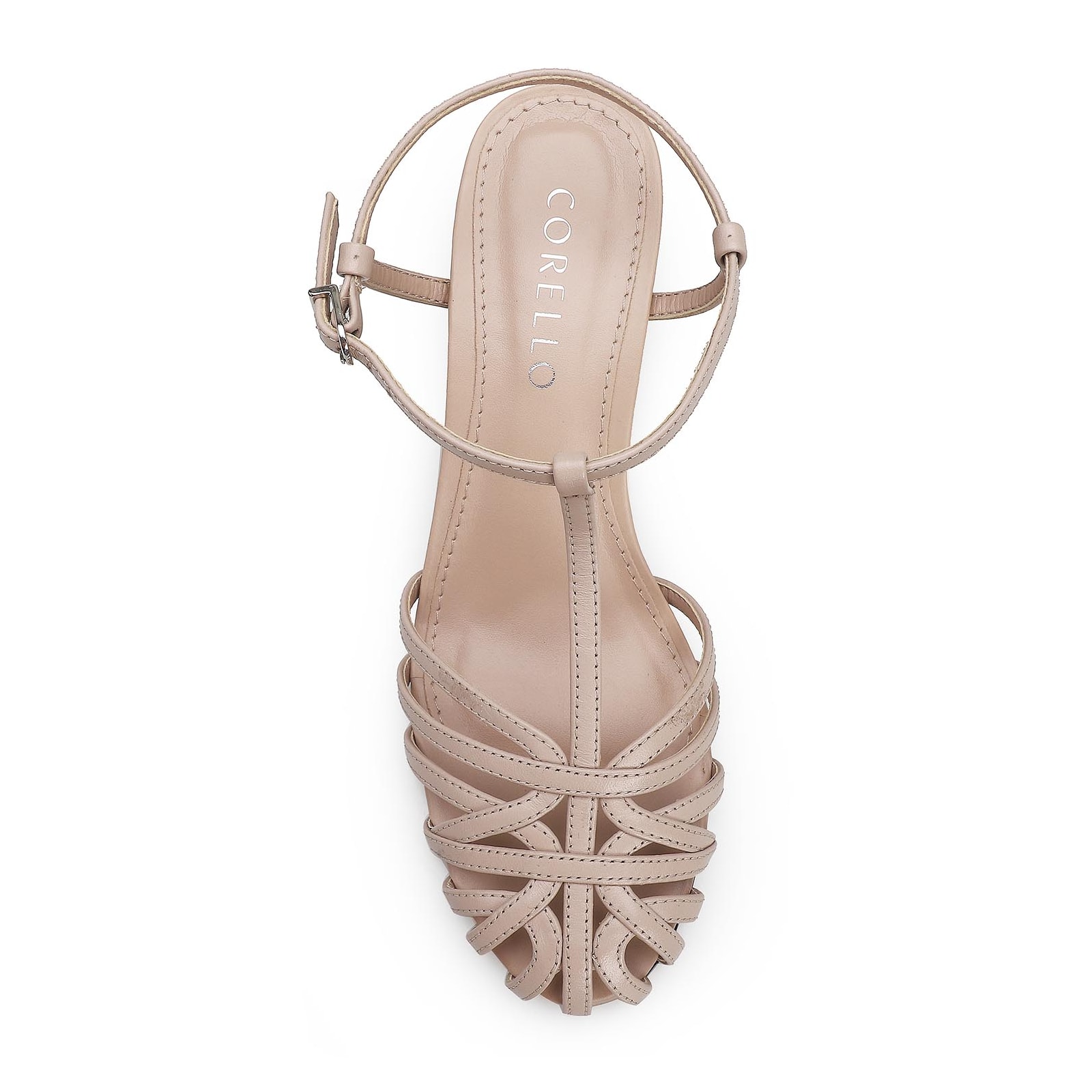 Scarpin Tira t Couro Rosado