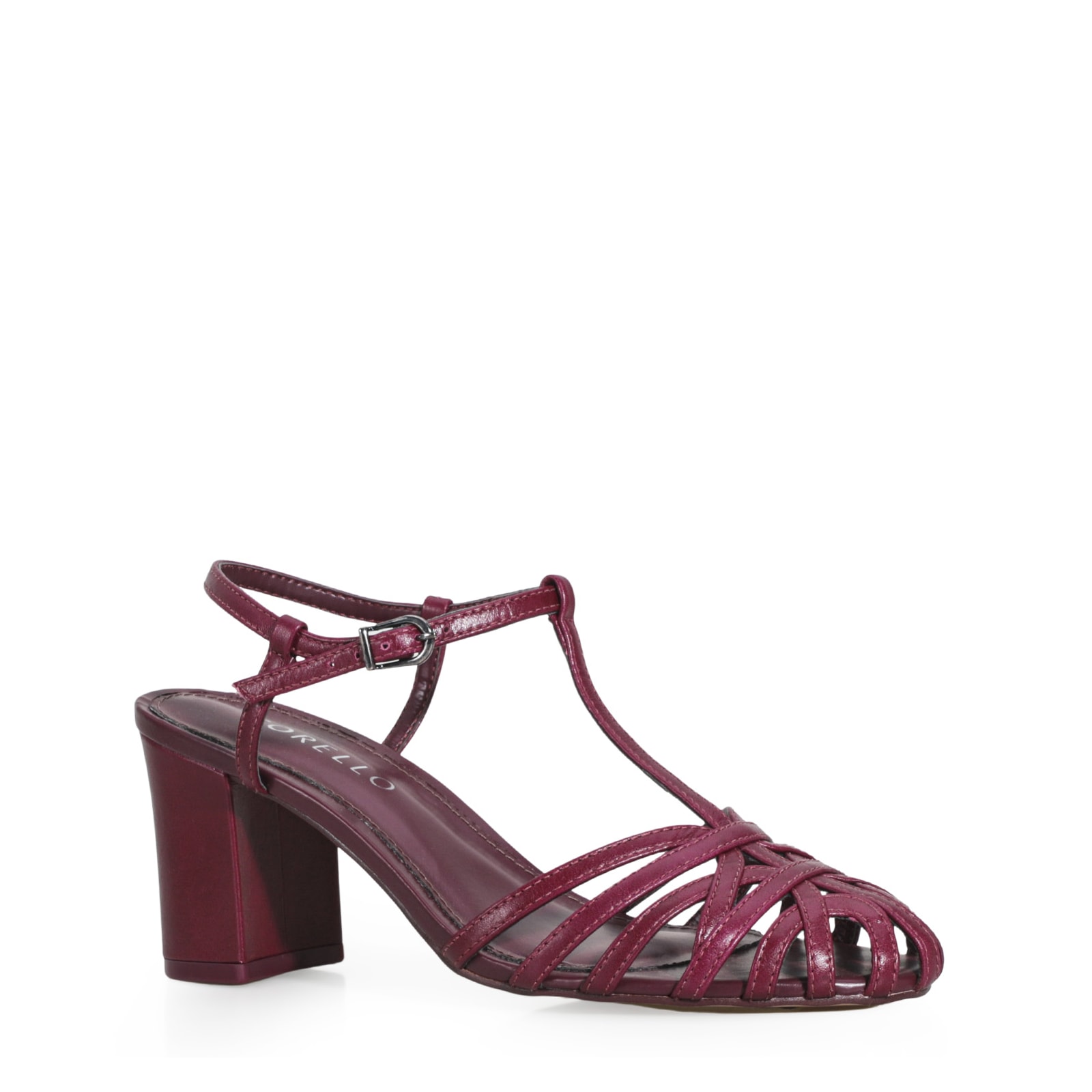 Scarpin Tira t Couro Vinho
