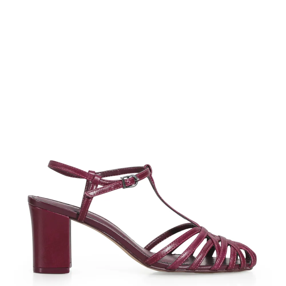 Scarpin Tira t Couro Vinho - imagem 2