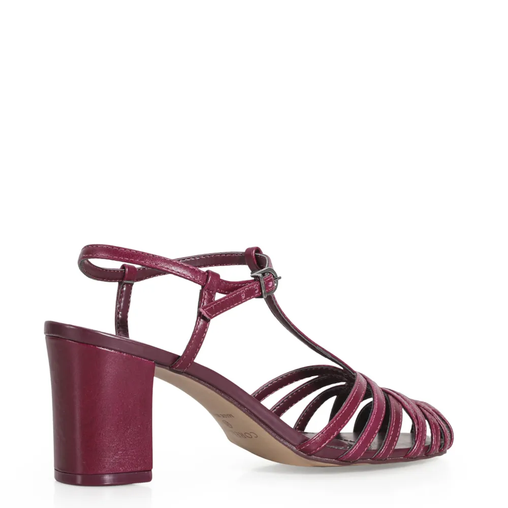 Scarpin Tira t Couro Vinho - imagem 3