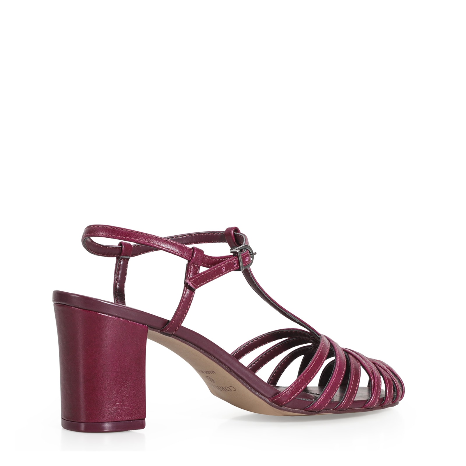Scarpin Tira t Couro Vinho
