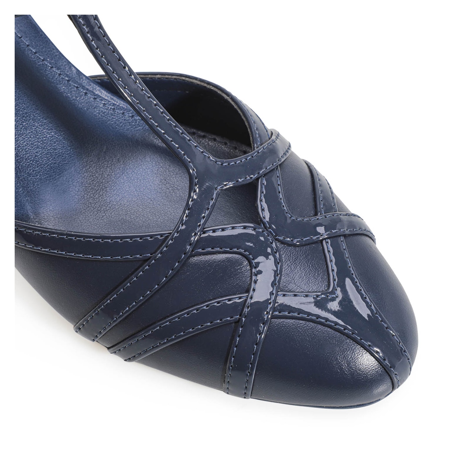 Scarpin Tiras Couro Azul