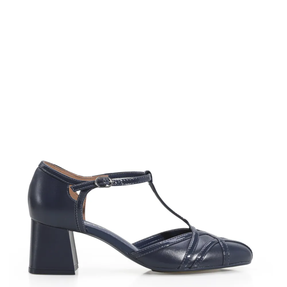 Scarpin Tiras Couro Azul - imagem 2