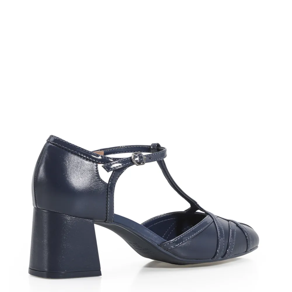 Scarpin Tiras Couro Azul - imagem 3
