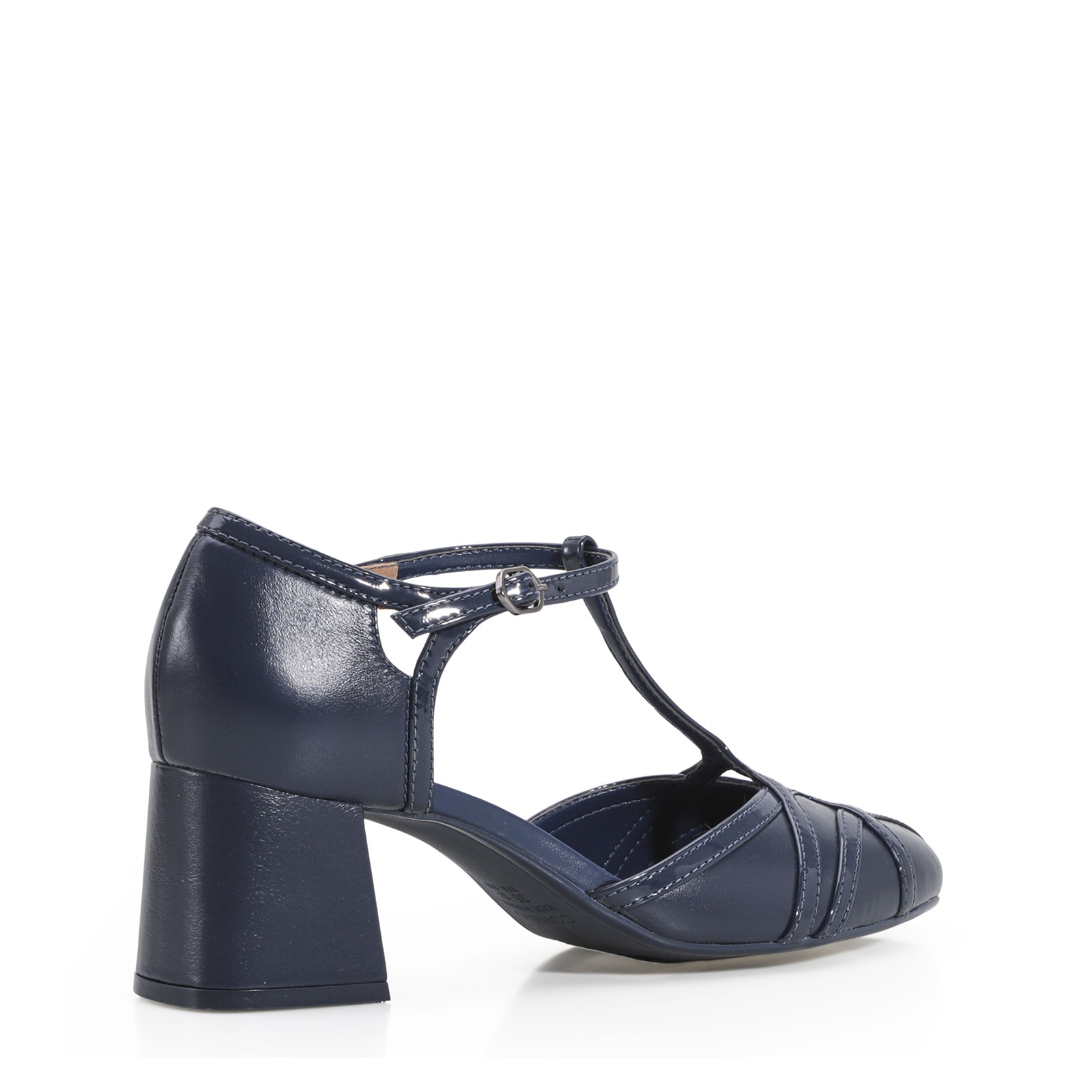 Scarpin Tiras Couro Azul