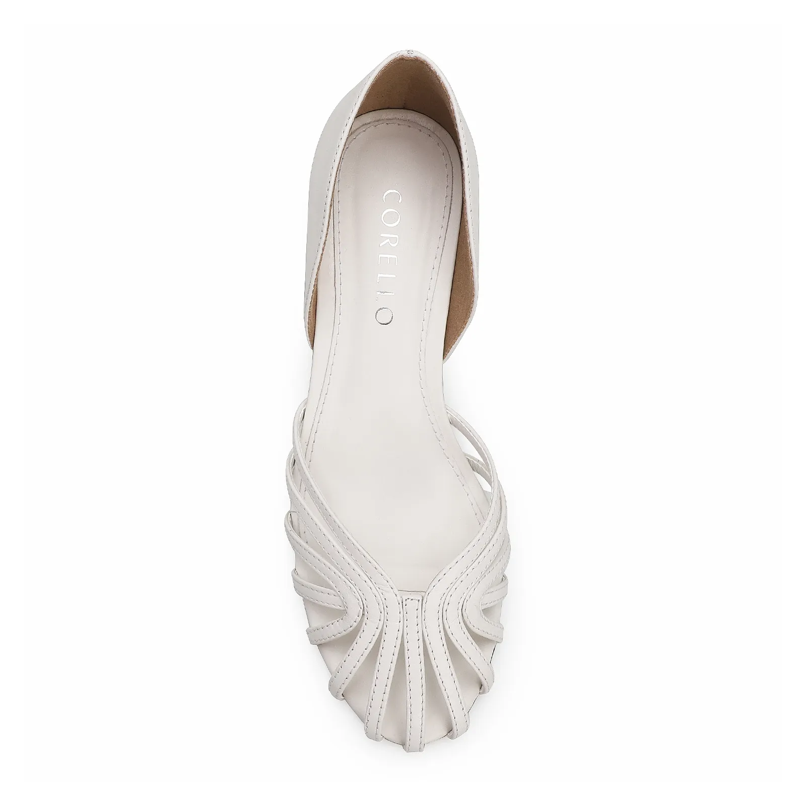 Scarpin Tiras Couro Branco