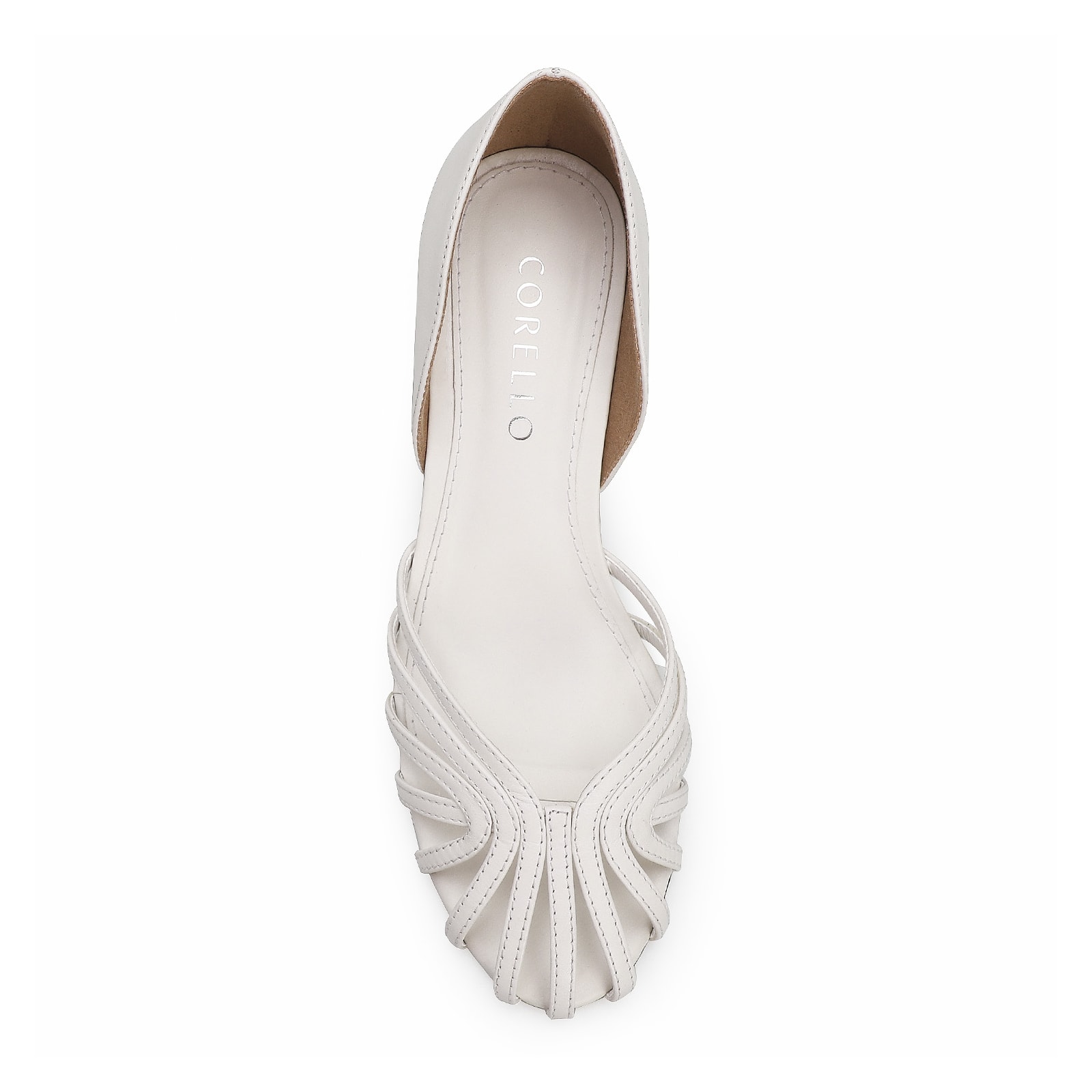Scarpin Tiras Couro Branco