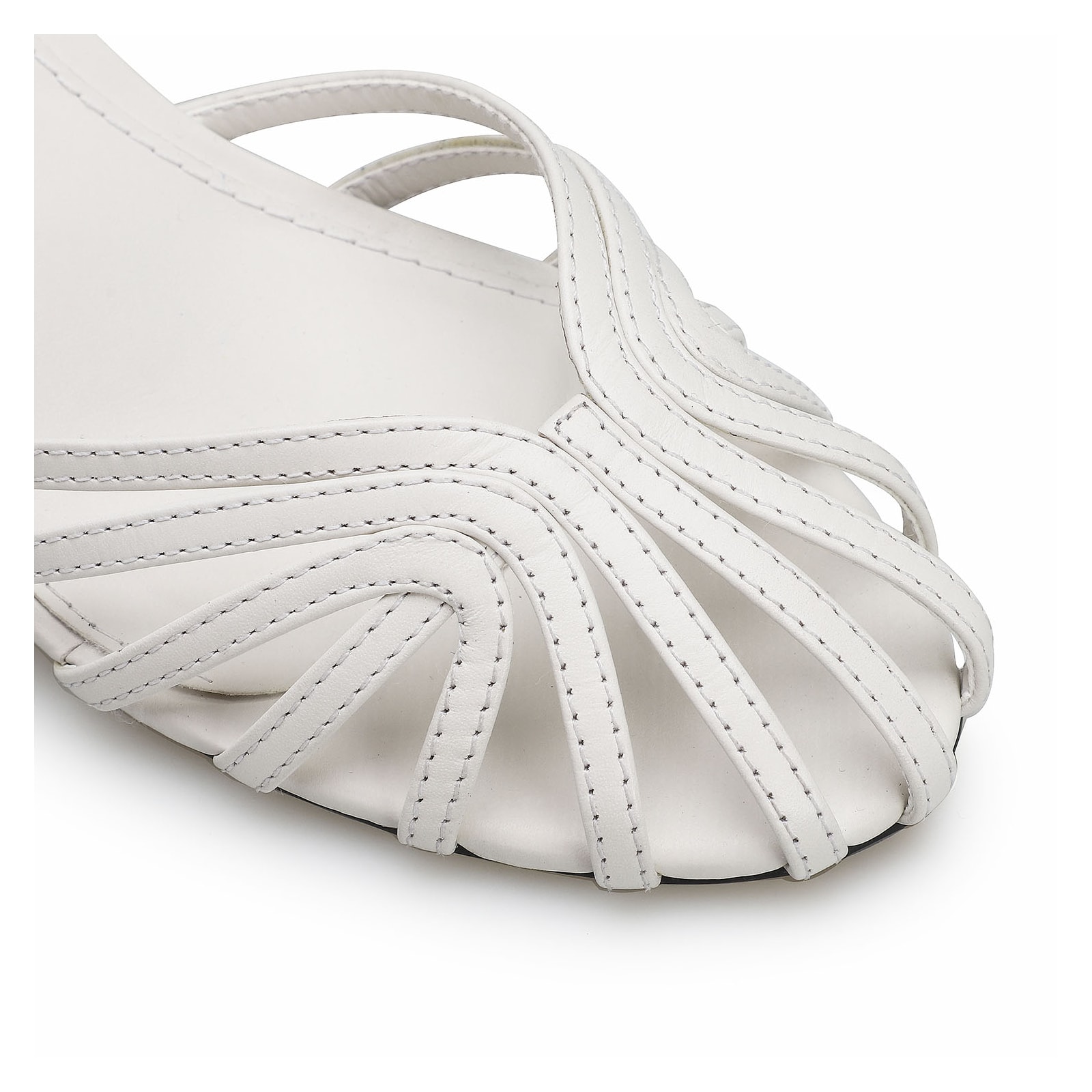 Scarpin Tiras Couro Branco
