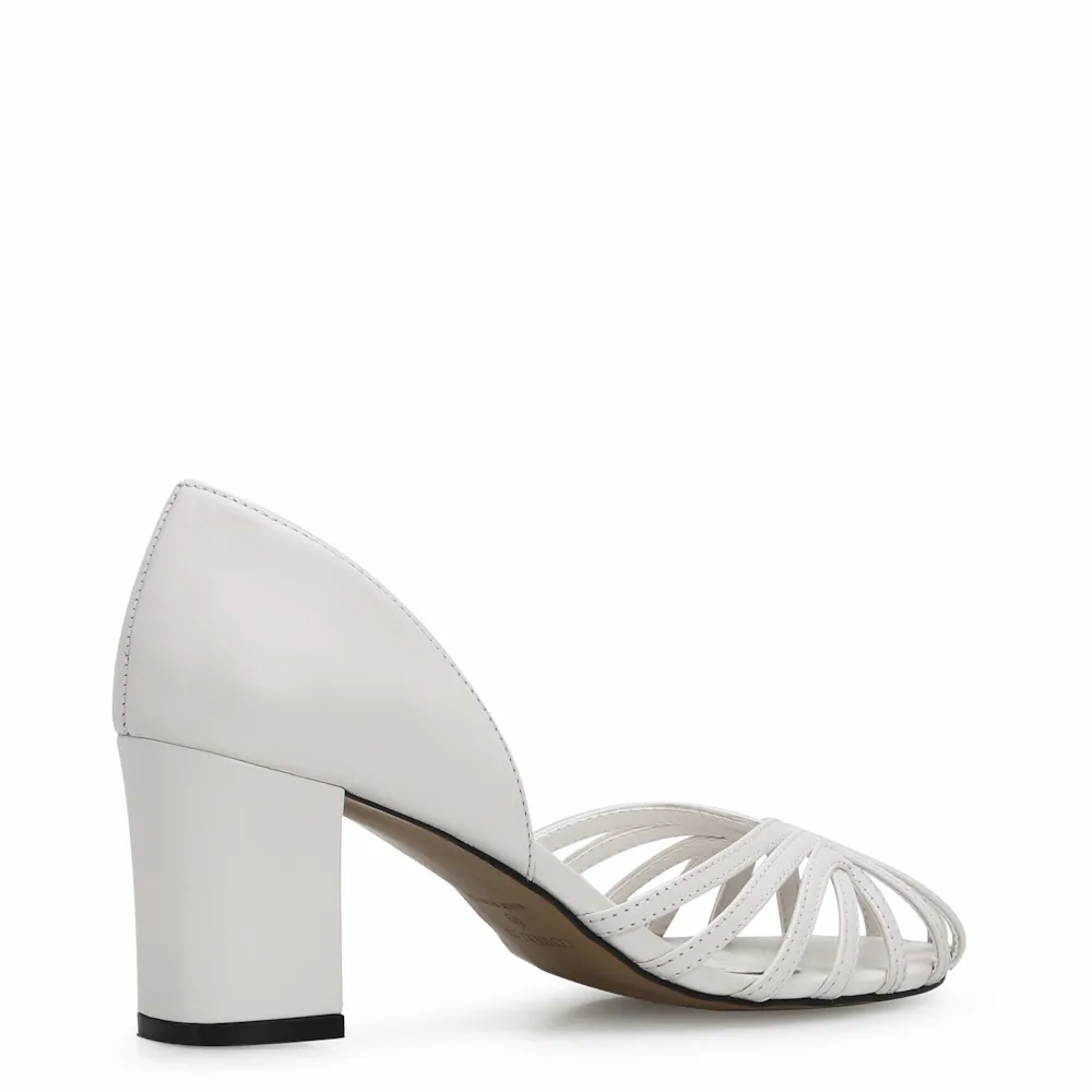 Scarpin Tiras Couro Branco - imagem 3