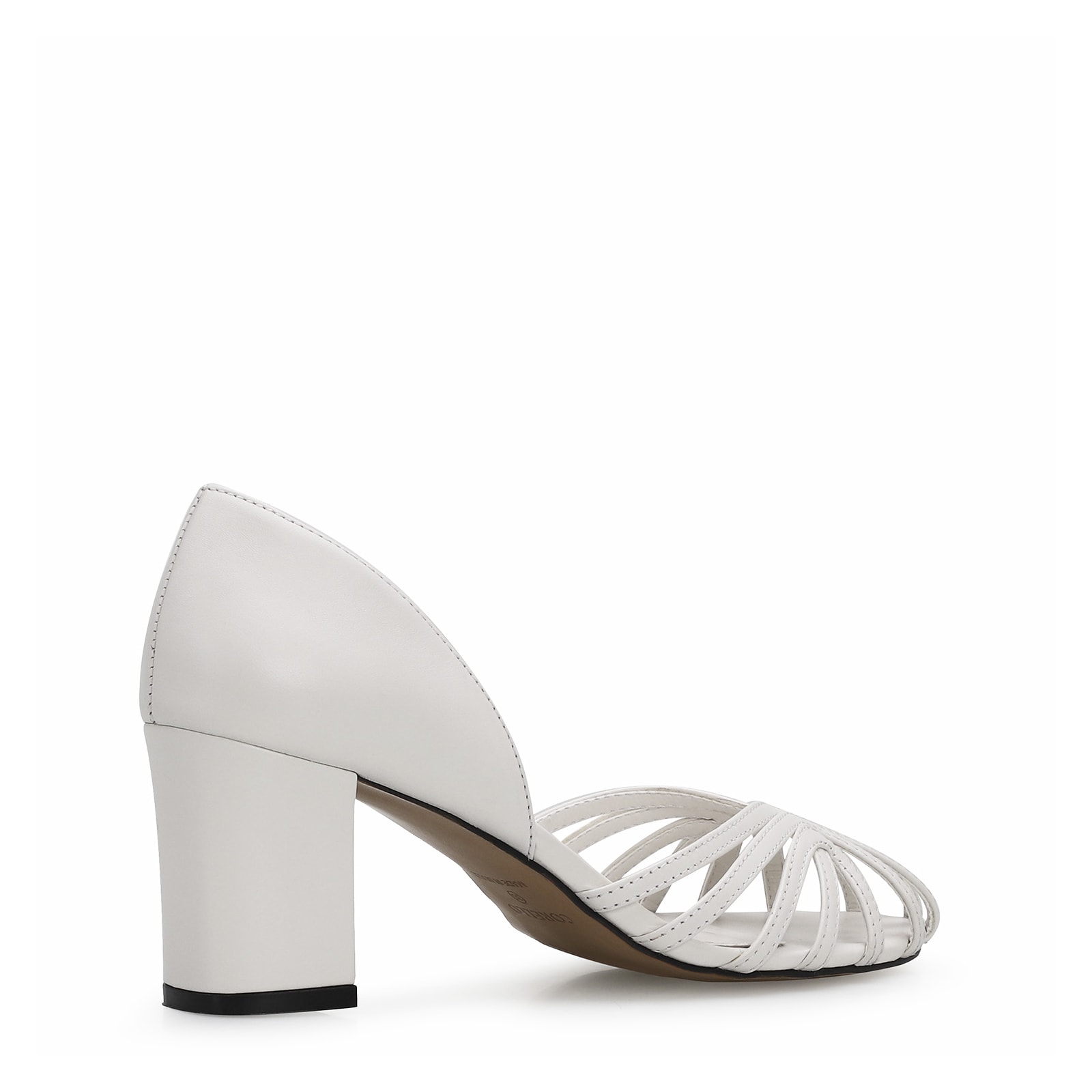 Scarpin Tiras Couro Branco